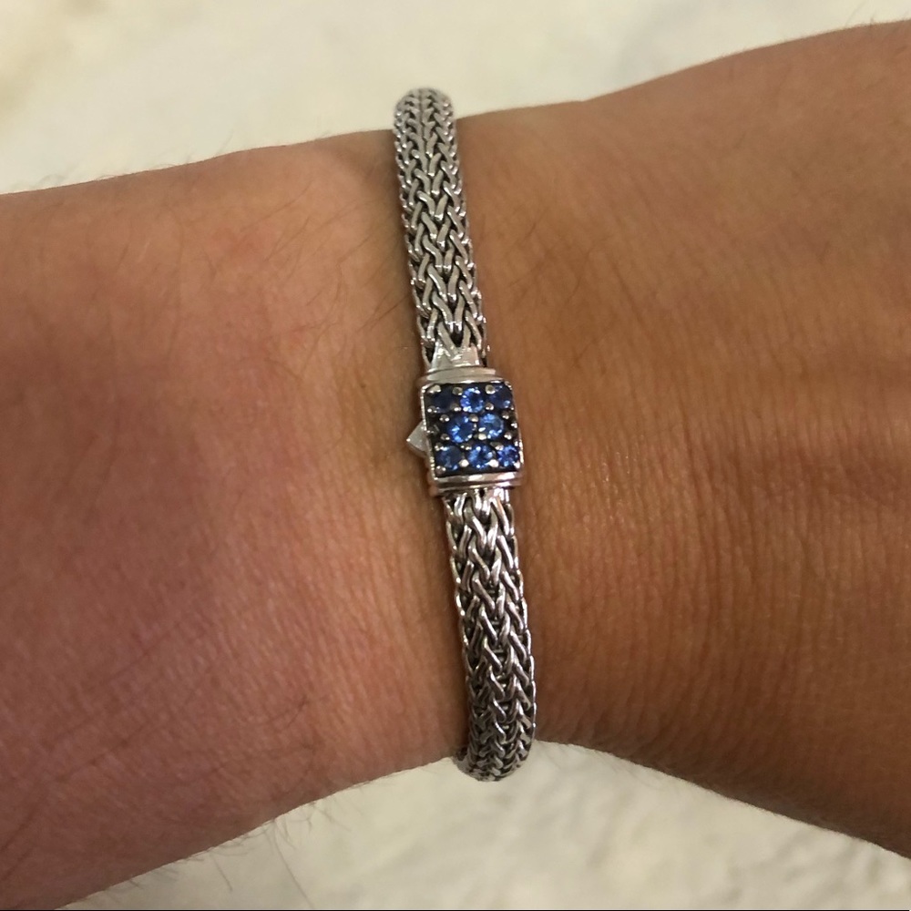 John Hardy Silver and Blue Sapphire Bracelet